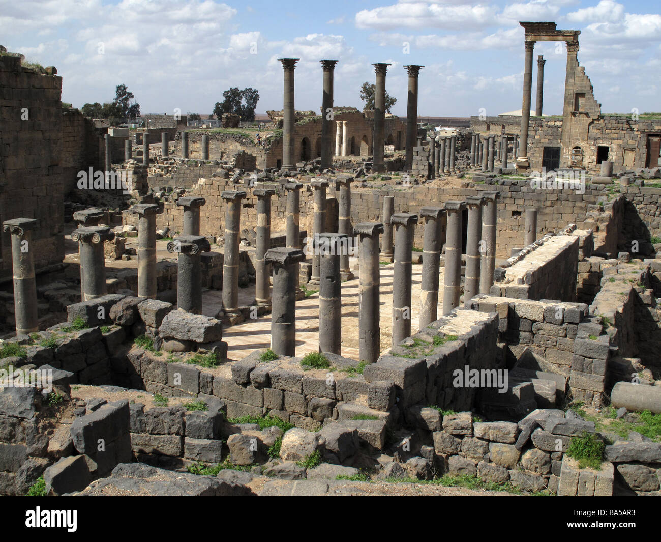 Roman ruins in Bosra SYRIA Ruinas romanas en Bosra SIRIA Stock Photo