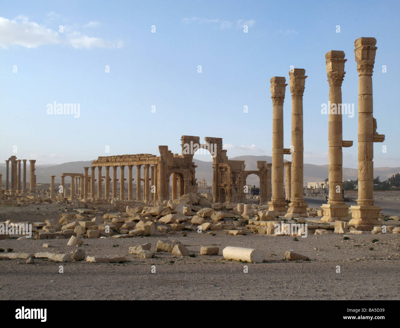 Ruins of the ancient roman city in Palmyra SYRIA Ruinas de la antigua ...