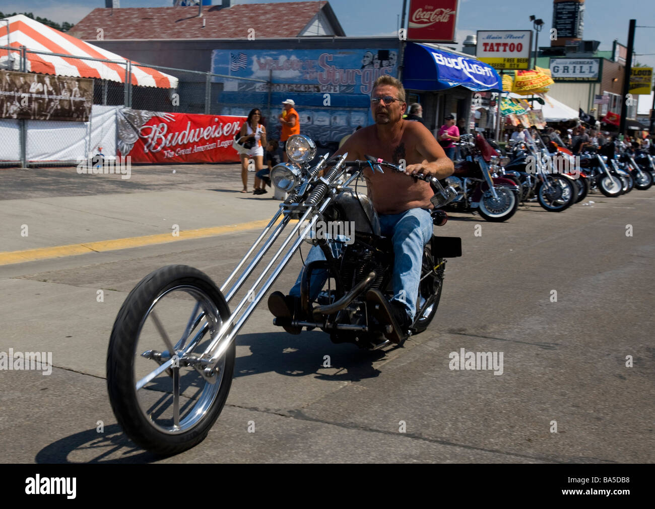 Motorbikes and riders come in all shapes sizes and ages annual Sturgis Motorcycle Rally South Dakota USA Stock Photo