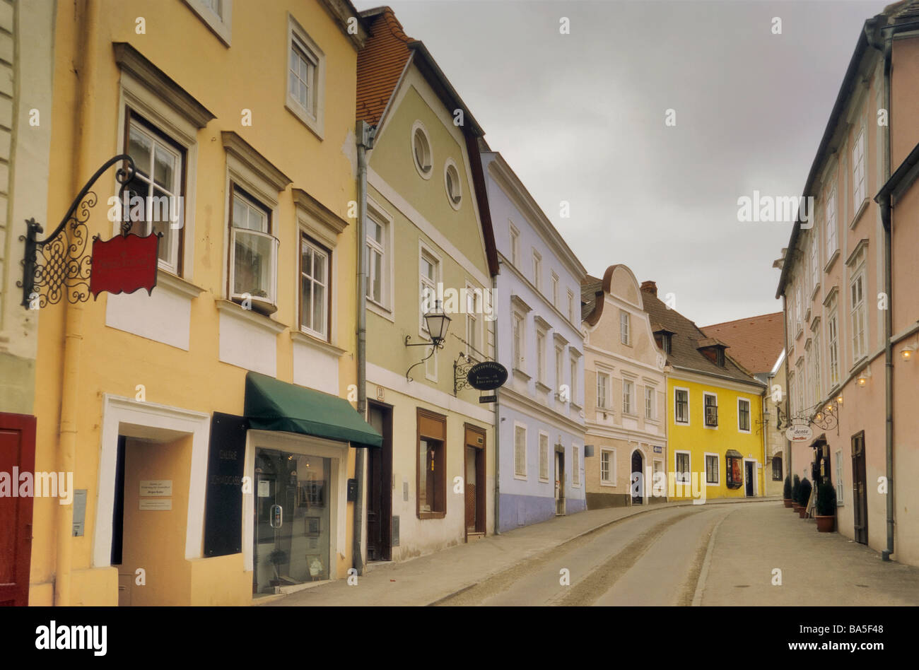 Houses at Schmidgasse in Krems an der Donau, Lower Austria, Austria Stock Photo