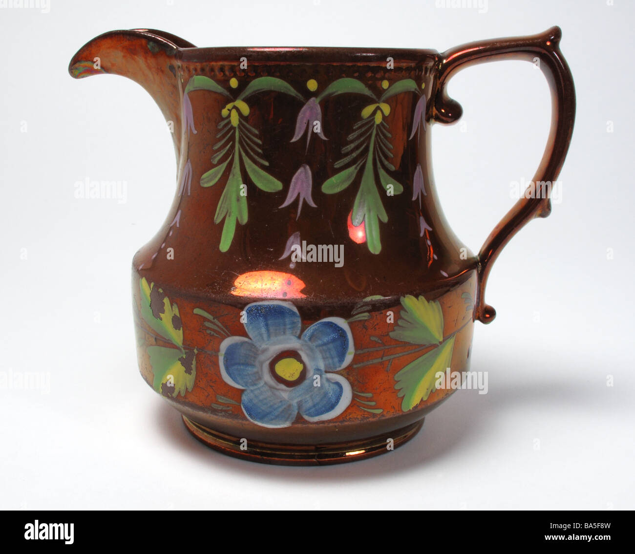 Antique Victorian 19TH Century copper lustre jug Stock Photo Alamy