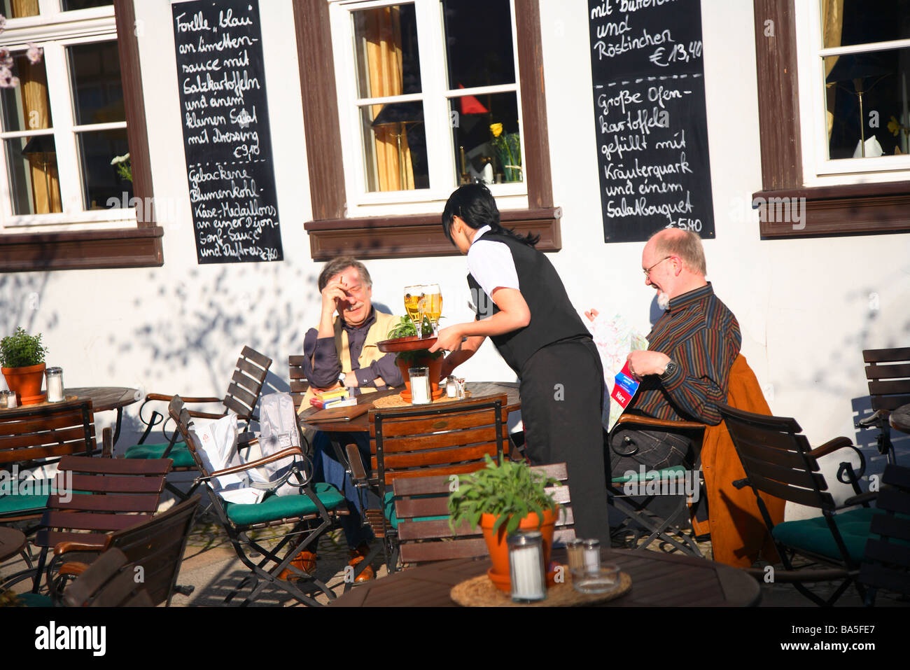Germany Harz Saxony Anhalt Sachsen Sachsen-Anhalt Quedlinburg markt square market Marktplatz Stock Photo