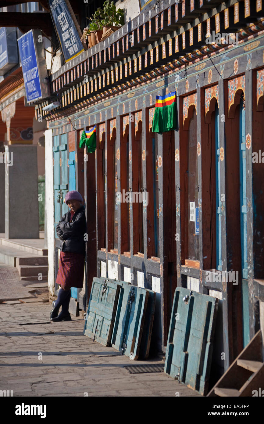Typical House in Capital city of Bhutan THIMPHU, brightly decorated