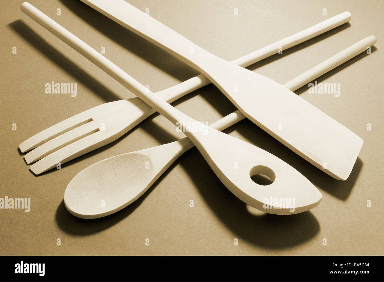 Wooden Kitchen Utensils Stock Photo - Alamy