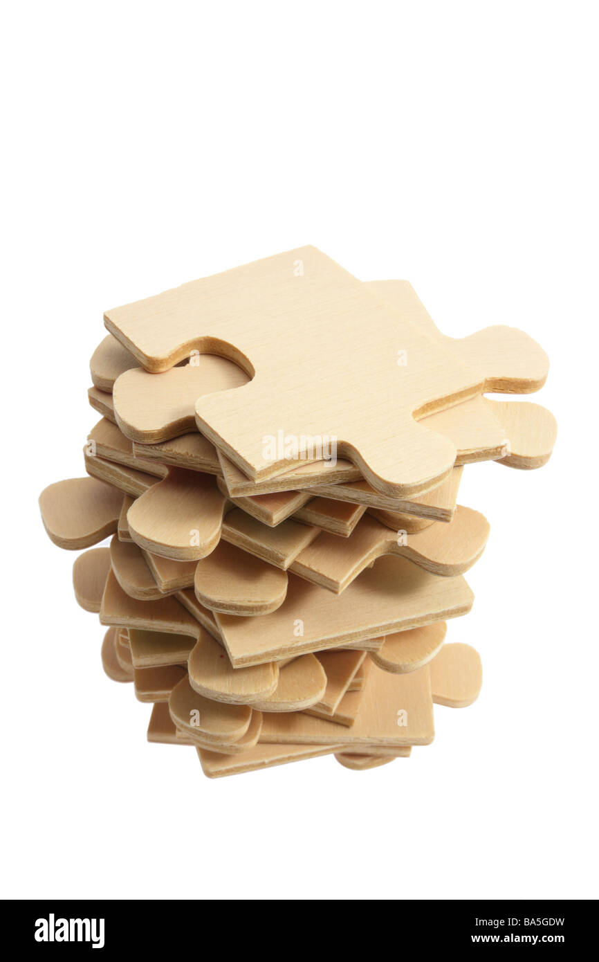 Stack of Jigsaw Puzzle Pieces Stock Photo