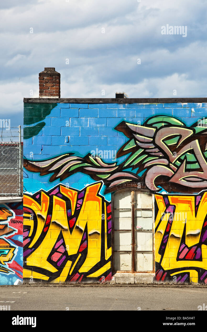 Graffiti on a wall in downtown Victoria BC Canada Stock Photo Alamy