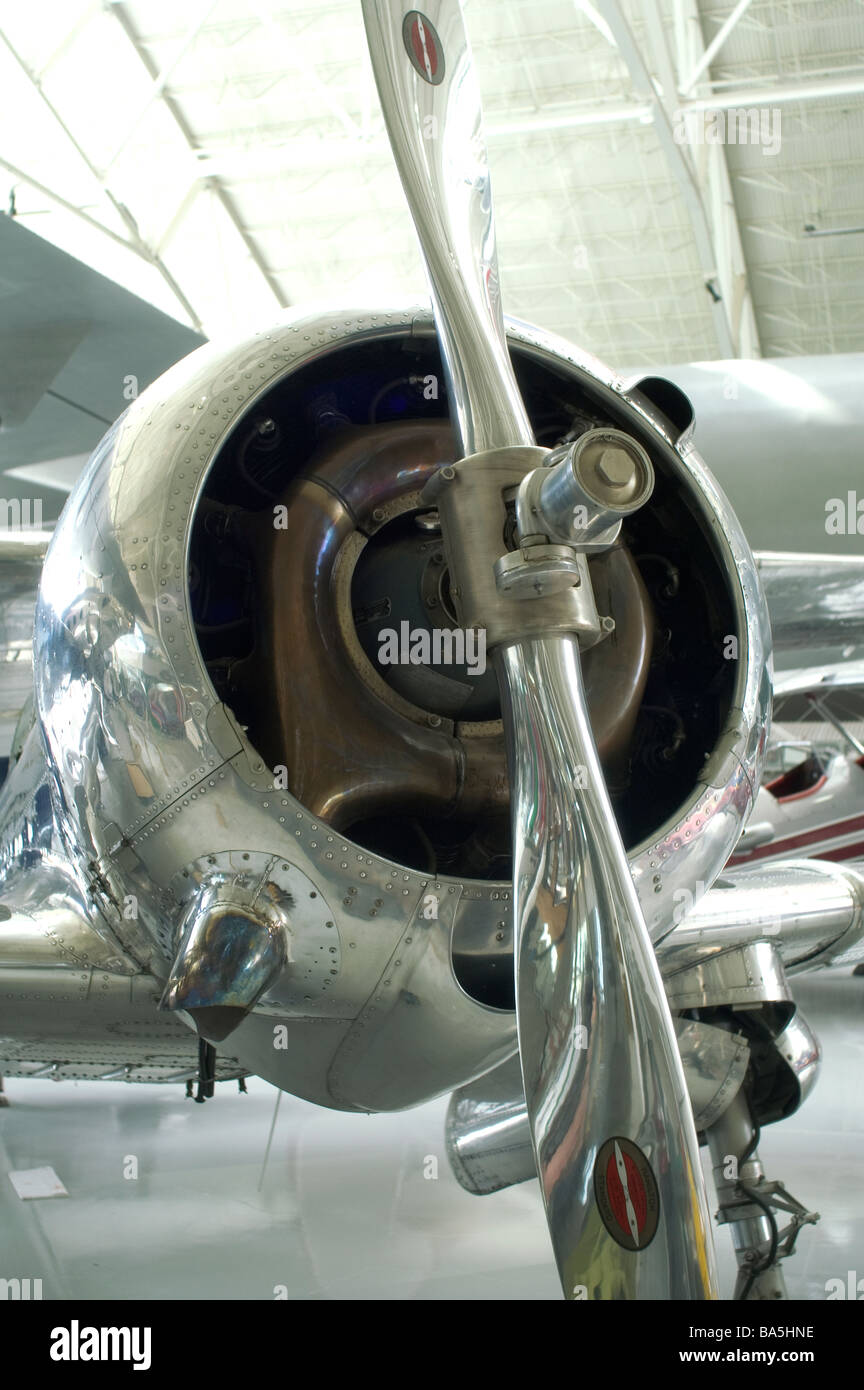 Propeller on single engine prop plane Stock Photo Alamy