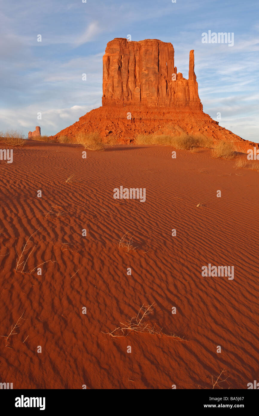 Butte Sand Sand Butte in late afternoon light monument valley usa Stock Photo - Alamy