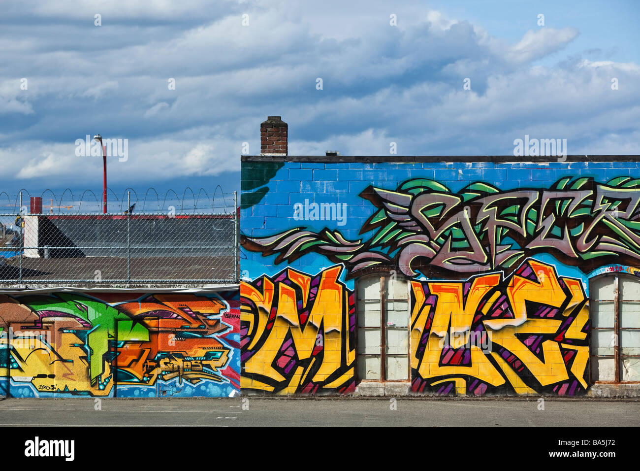 Graffiti on a wall in downtown Victoria BC Canada Stock Photo Alamy