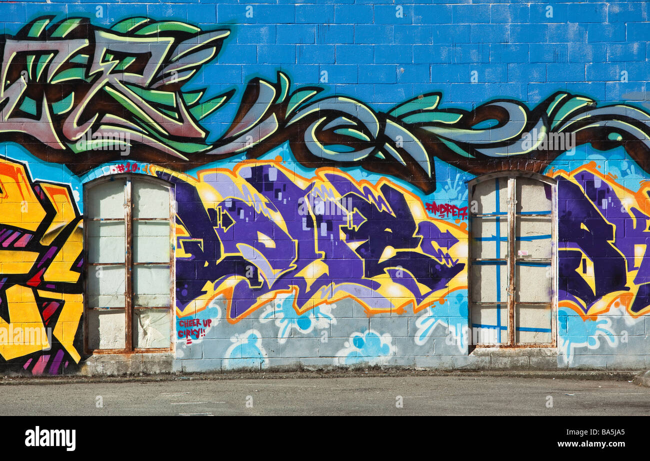 Graffiti on a wall in downtown Victoria BC Canada Stock Photo Alamy