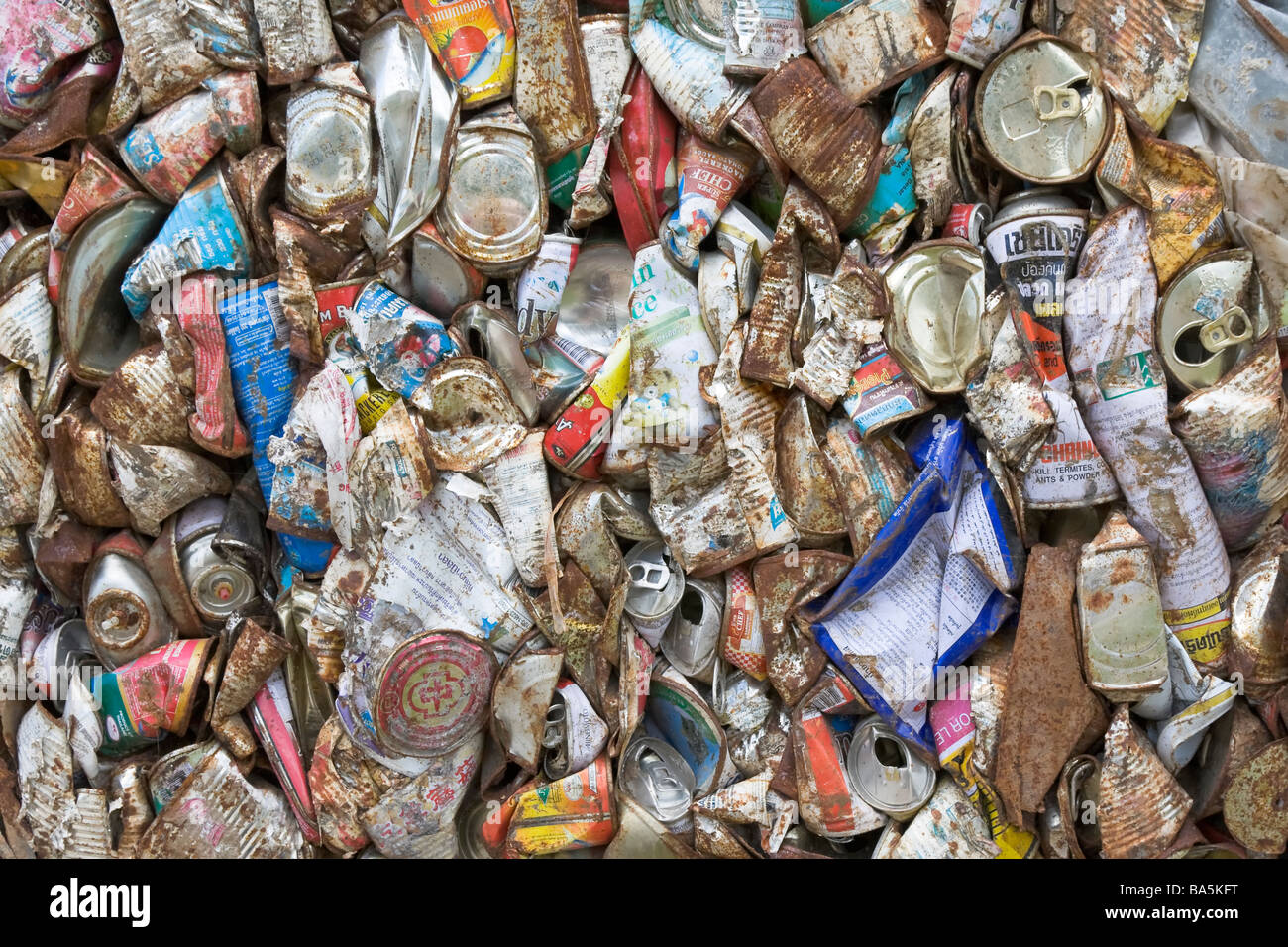 Recycled aluminum cans flattened and crushed Stock Photo Alamy