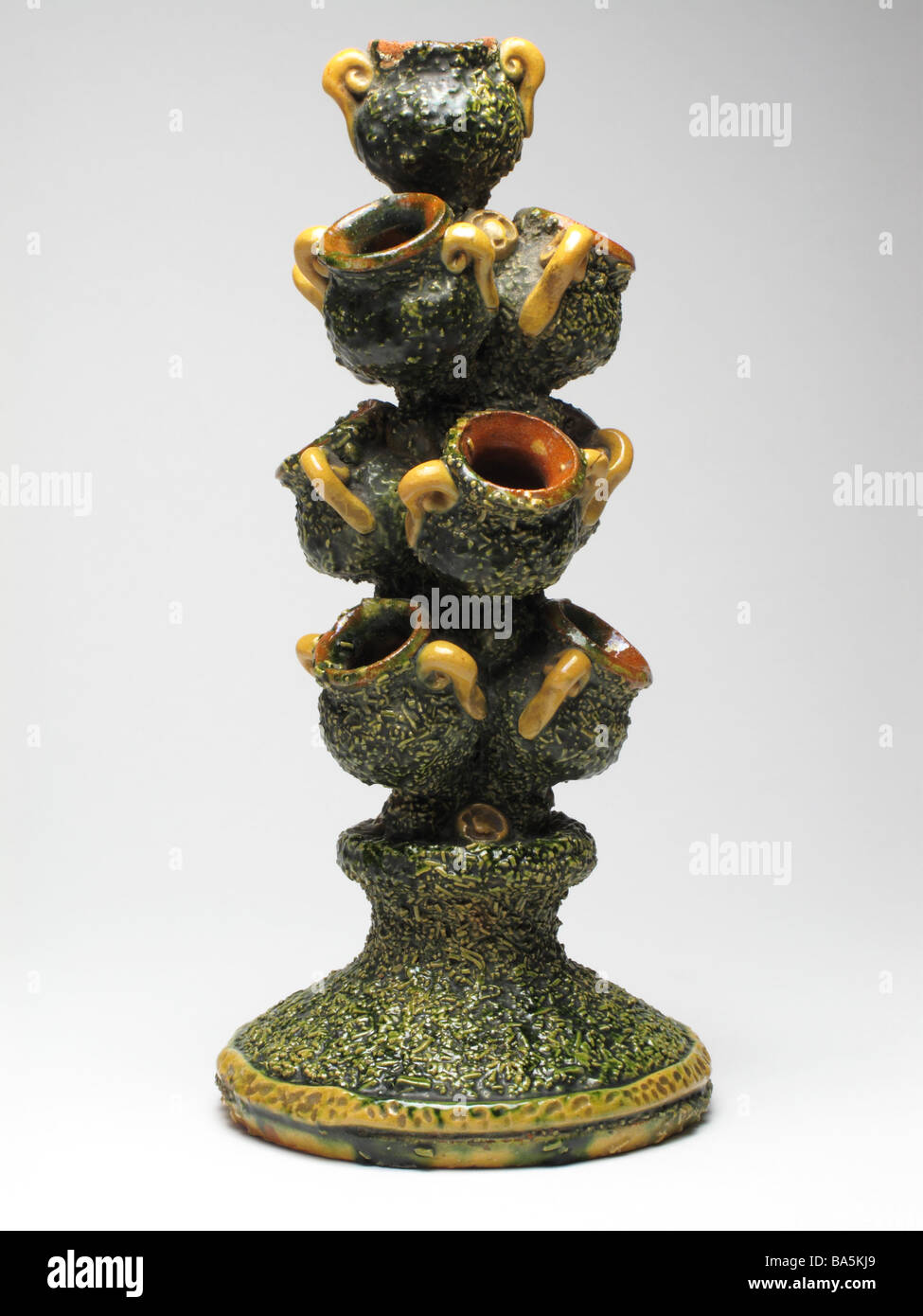 Victorian majolica Palissy Ware posy vase circa 1890 Stock Photo