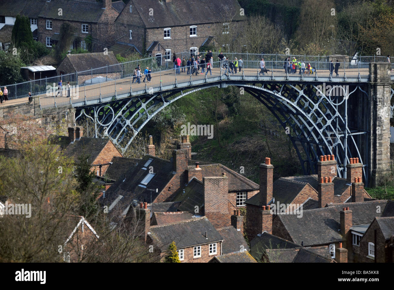 Aerial view of The Ironbridge in Telford Shropshire England Uk Stock Photo