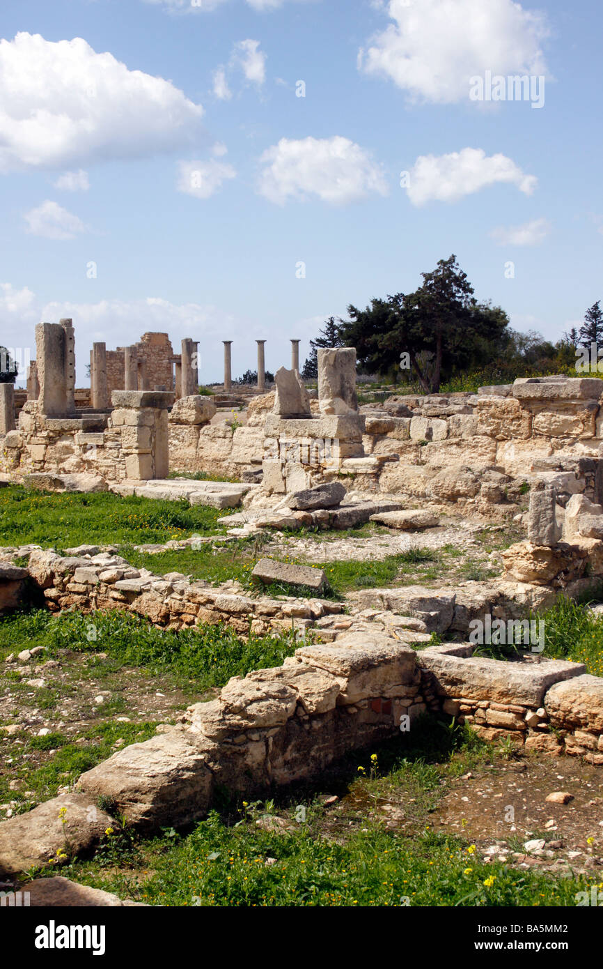 THE ARCHAIC PRECINCT OF THE SANCTUARY OF APOLLO AT KOURION ON THE ISLAND OF CYPRUS. Stock Photo