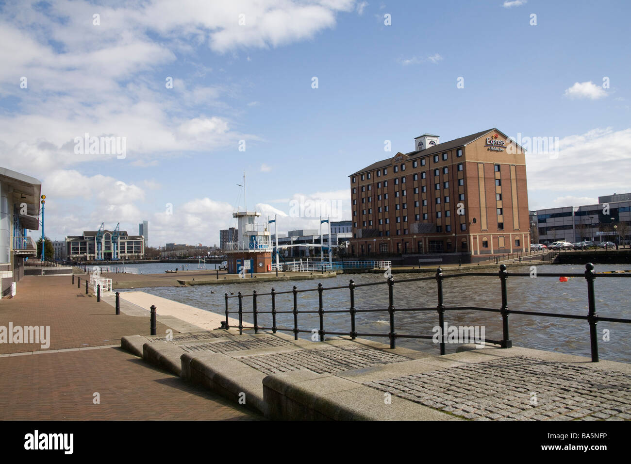 Salford Quays Manchester England UK March Merchant's Quay and Welland