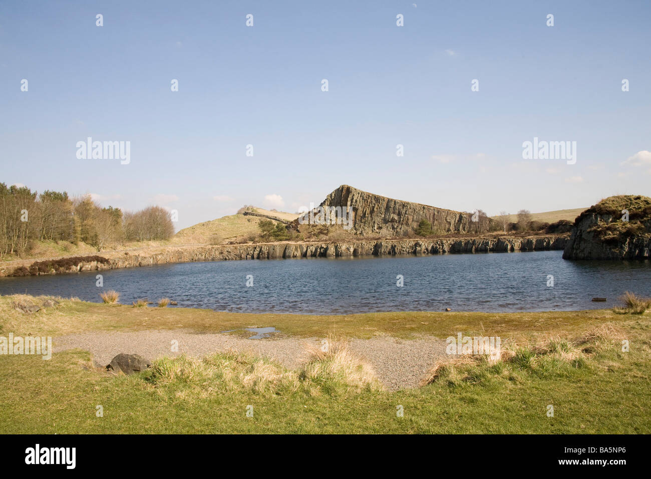Northumberland England UK March Cawfields Quarry Quarrying has removed