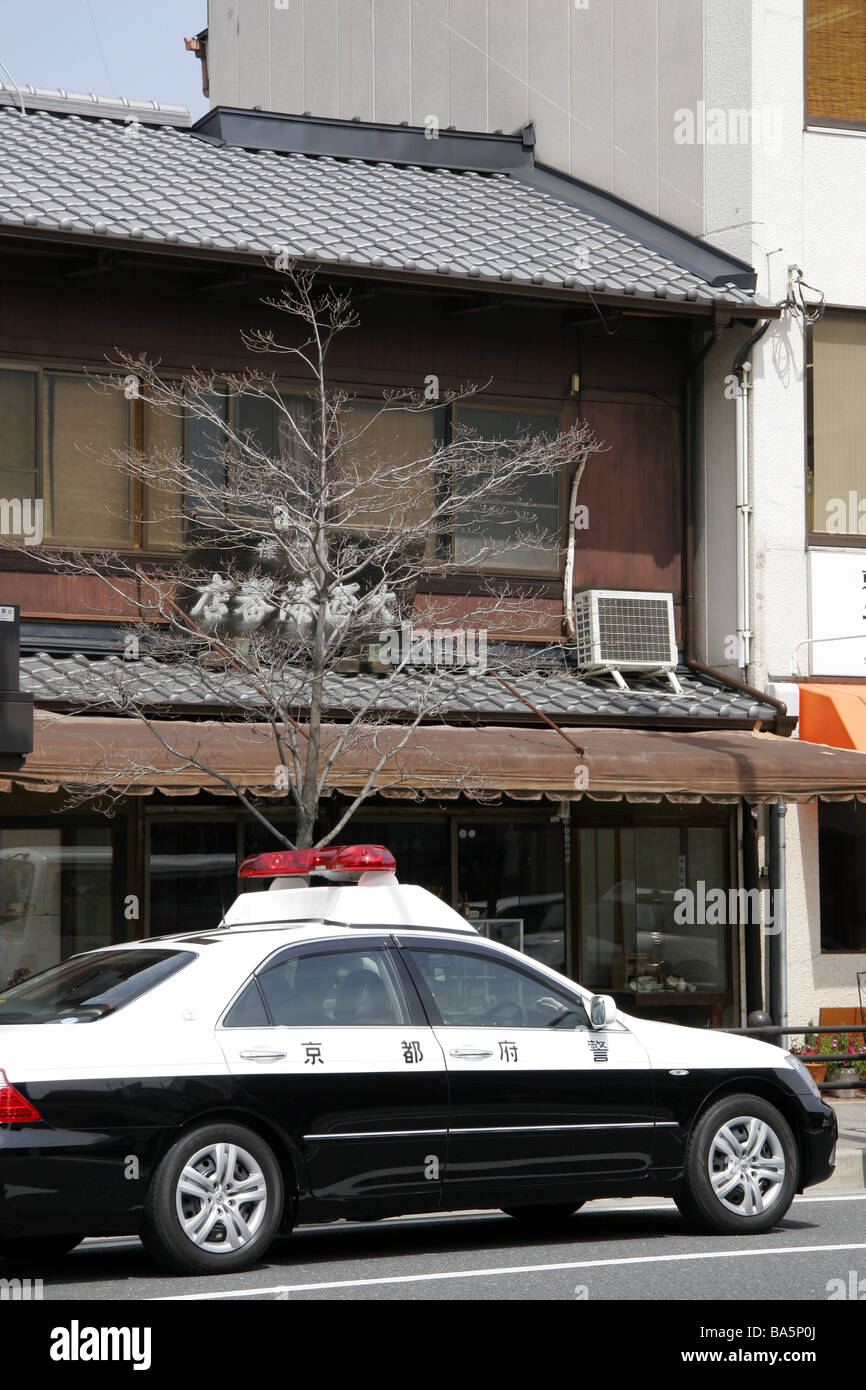 Police car in Kyoto Japan Stock Photo