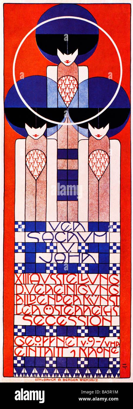 Ver Sacrum 1903 poster by Kolo Moser for the 13th exhibition of the Vienna Secession artists staged by their magazine Stock Photo