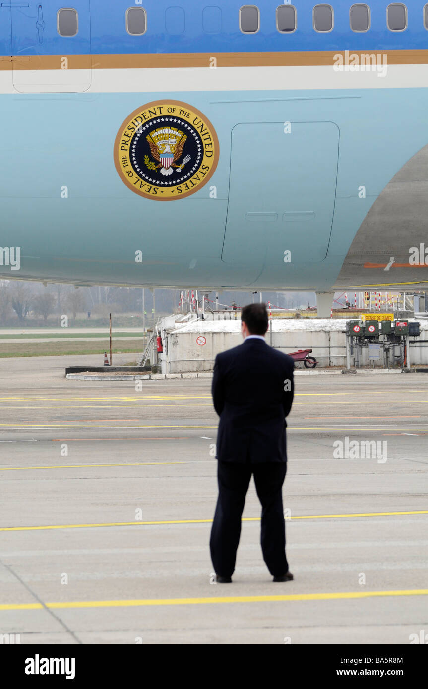 The plane of the US president, Air Force One. Stock Photo