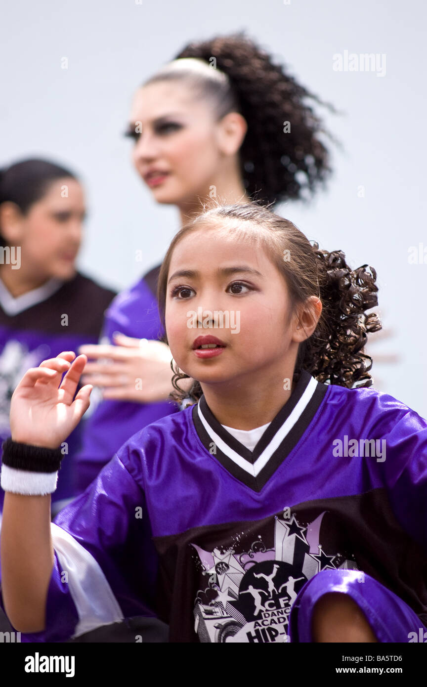 A young Asian HipHop dancer performing at an event at the Muckenthaler