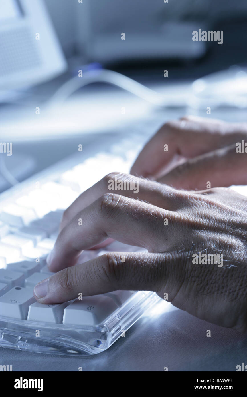 Men's-hands computer-keyboard data input detail man hands keyboard ...