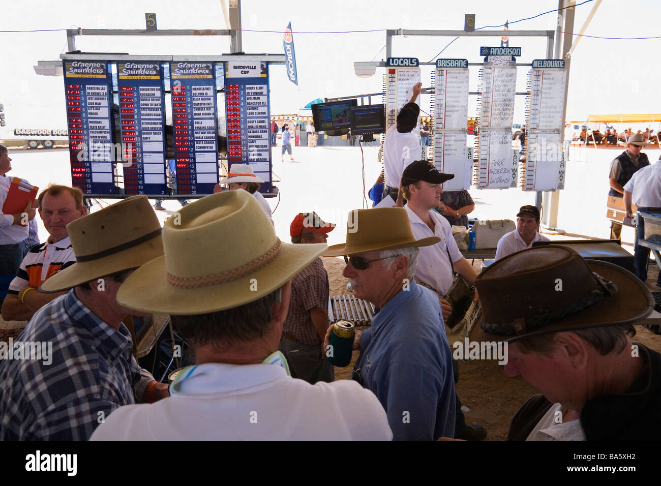 Betting ring at Birdsville Races.  Birdsville, Queensland, AUSTRALIA Stock Photo