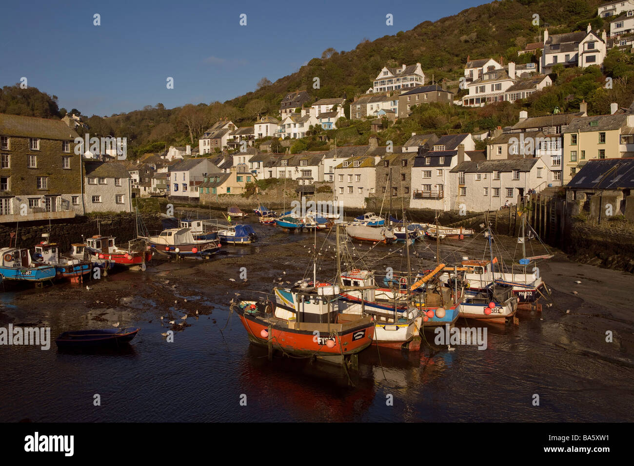 Polperro Harbour, Cornwall, UK Stock Photo Alamy