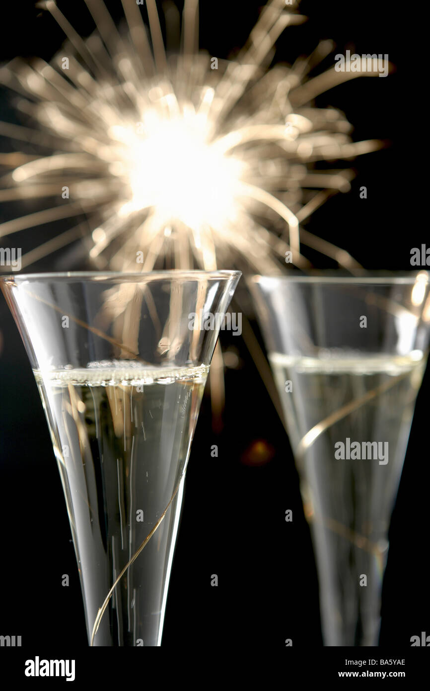 Champagne-glasses two detail star-pitchers 'glasses champagne-flutes champagne-cups champagne-glasses beverage drinking Stock Photo