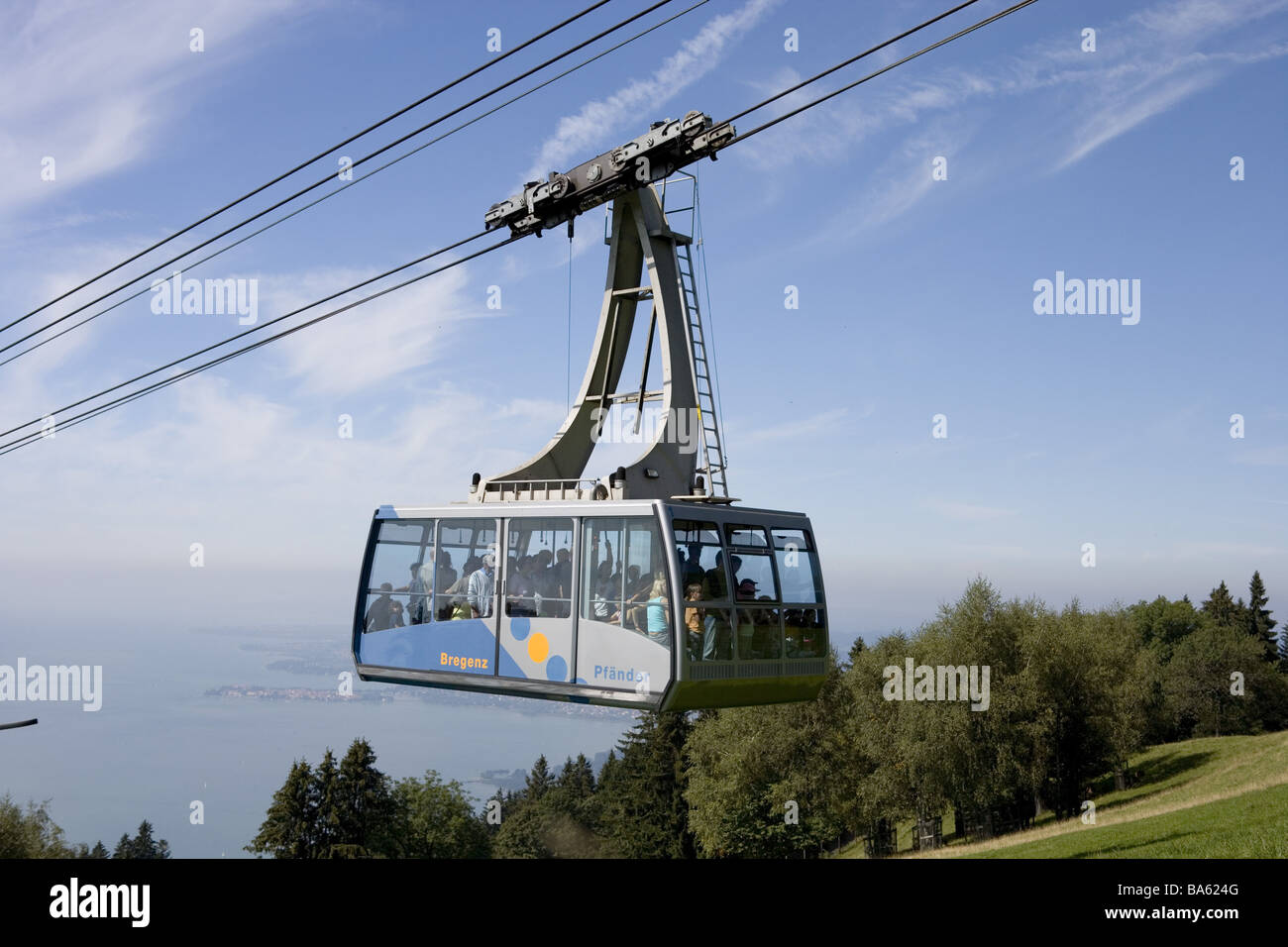 Austria Vorarlberg Bregenz deposits mountain-track Pfänderbahn cable ...