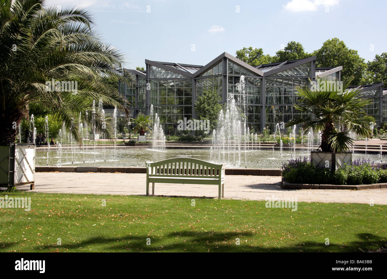Germany Hesse Frankfurt on the Main palmgarden greenhouse watergame