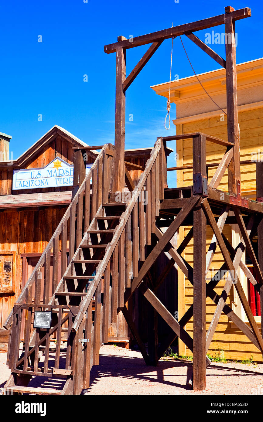 Image of the hanging gallows in Old Tucson Studios Arizona Stock Photo