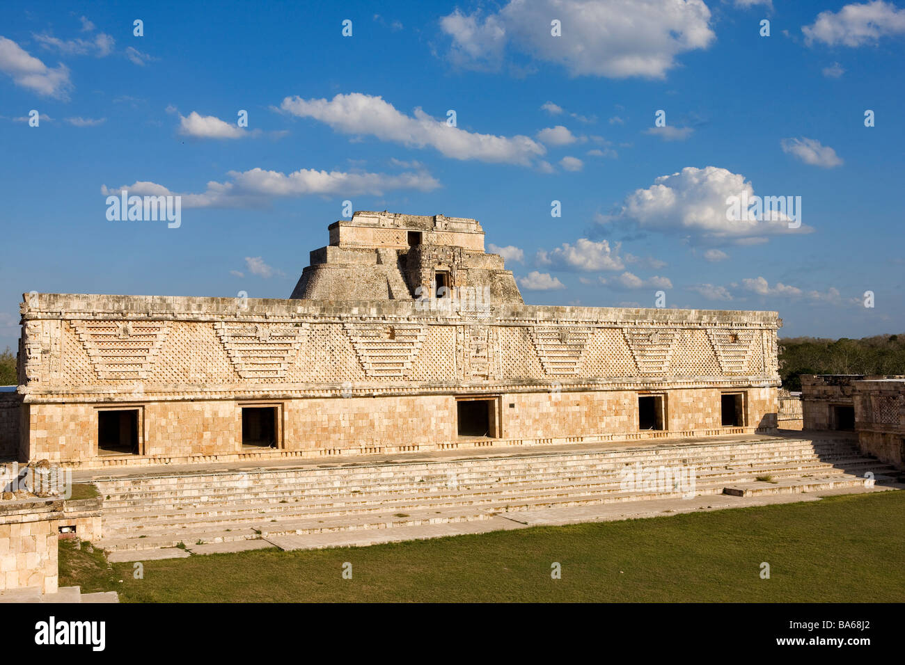 Mexico, Ycatan state, Maya site of Uxmal, site classified as World Heritage by UNESCO, the Quadrilateral of the Nuns Stock Photo