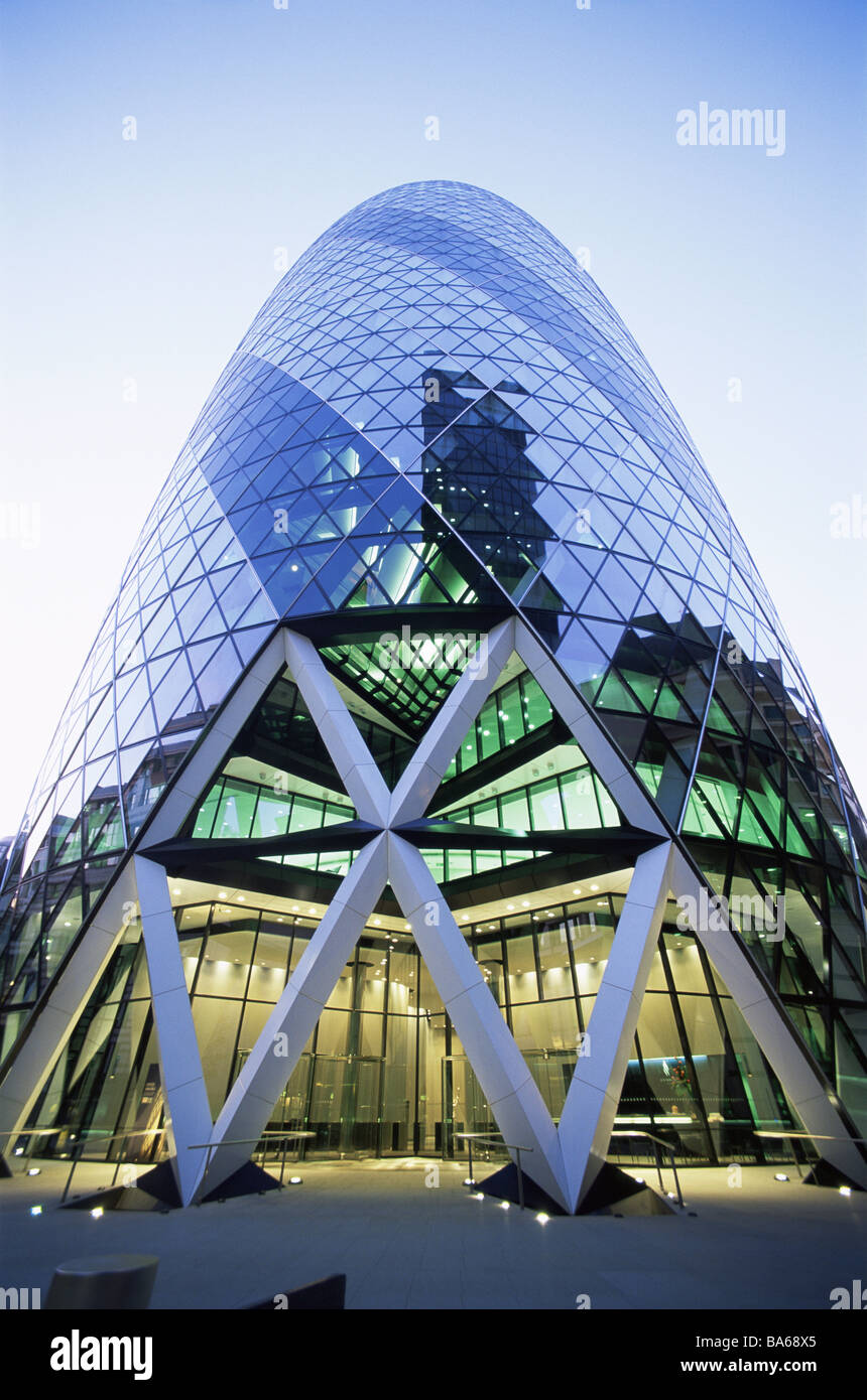 Great Britain London SwissReTower facades detail England capital