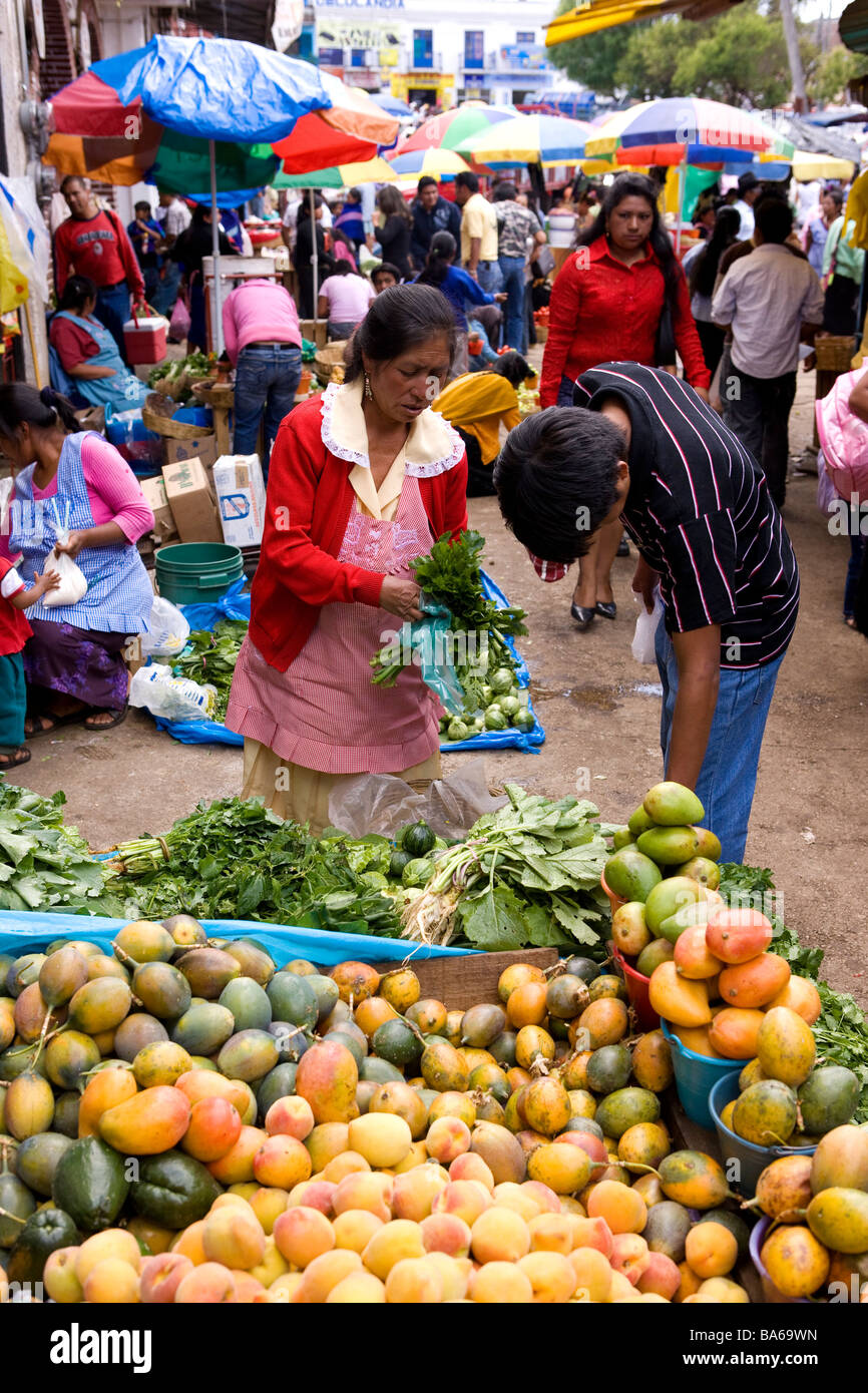 Mexico, state of Chiapas, San Cristobal de Las Casas, Indian market Stock Photo