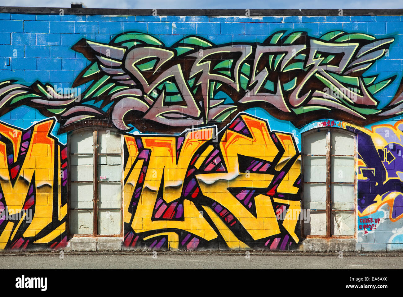 Graffiti on a wall in downtown Victoria BC Canada Stock Photo Alamy