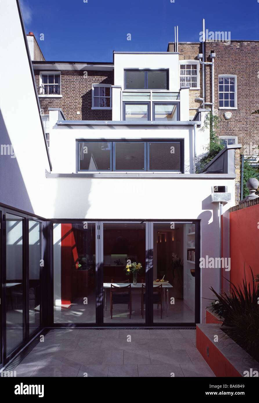 Exterior courtyard of GAP house, in Georgian terrace, London, UK. Stock Photo