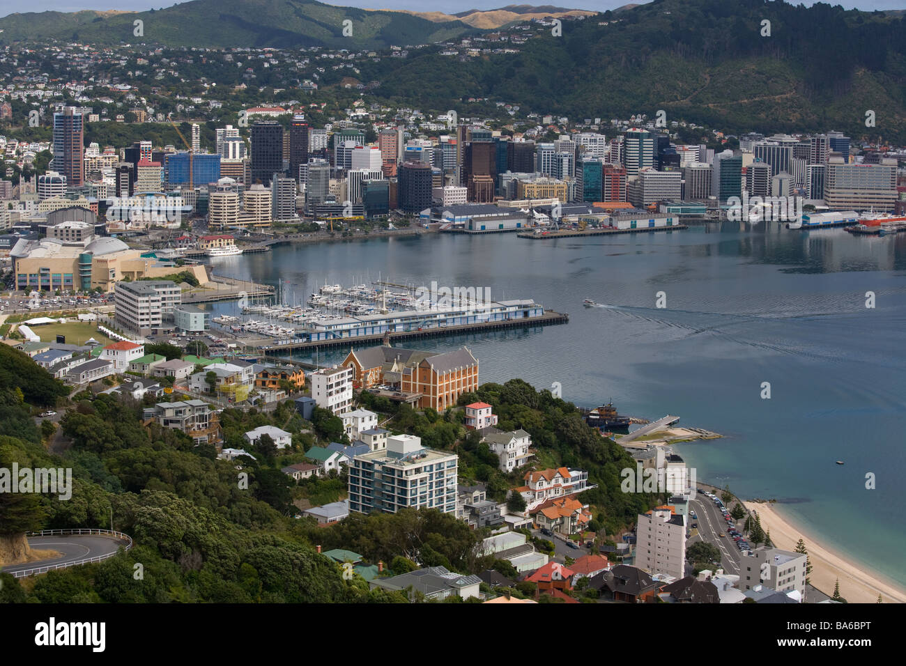 Wellington from Mount Victoria North Island New Zealand Stock Photo