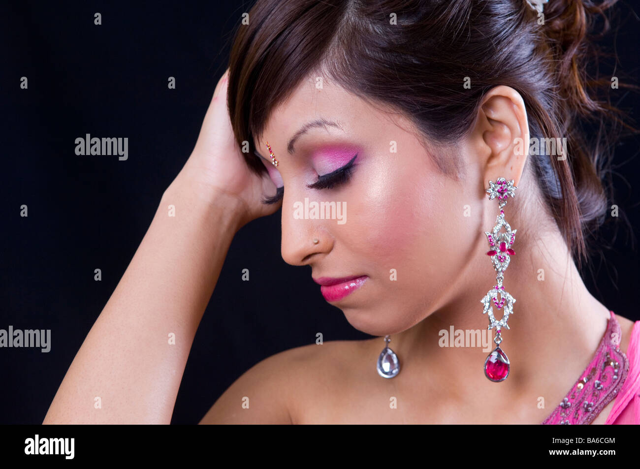 Young Asian woman eyes closed Stock Photo - Alamy