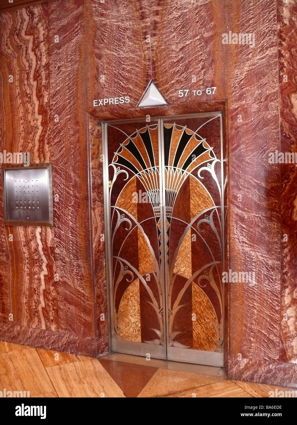 USA New York city Chrysler Building indoors elevators doors skillfully