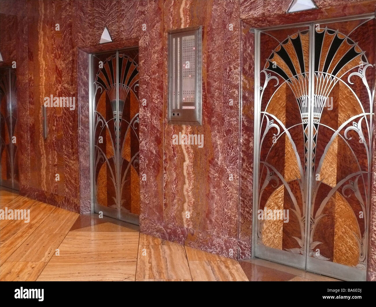 USA New York city Chrysler Building indoors elevators doors skillfully Art Däco America city