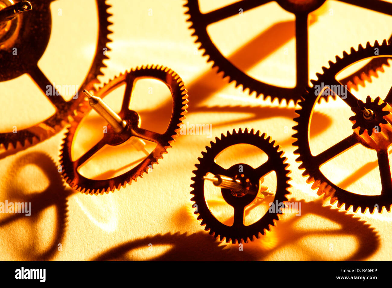 Clock gears close up Stock Photo Alamy