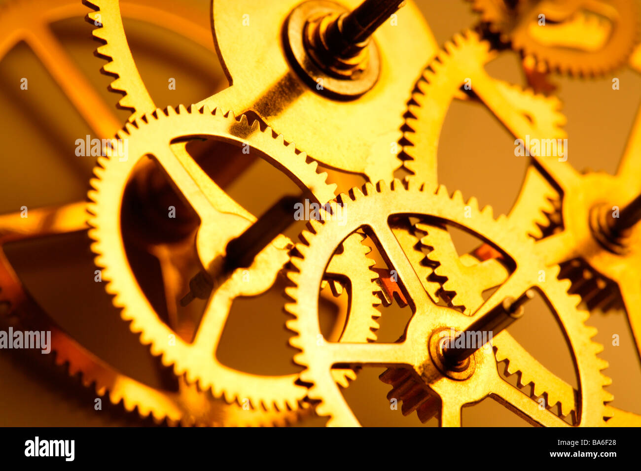 Clock gears close up Stock Photo Alamy