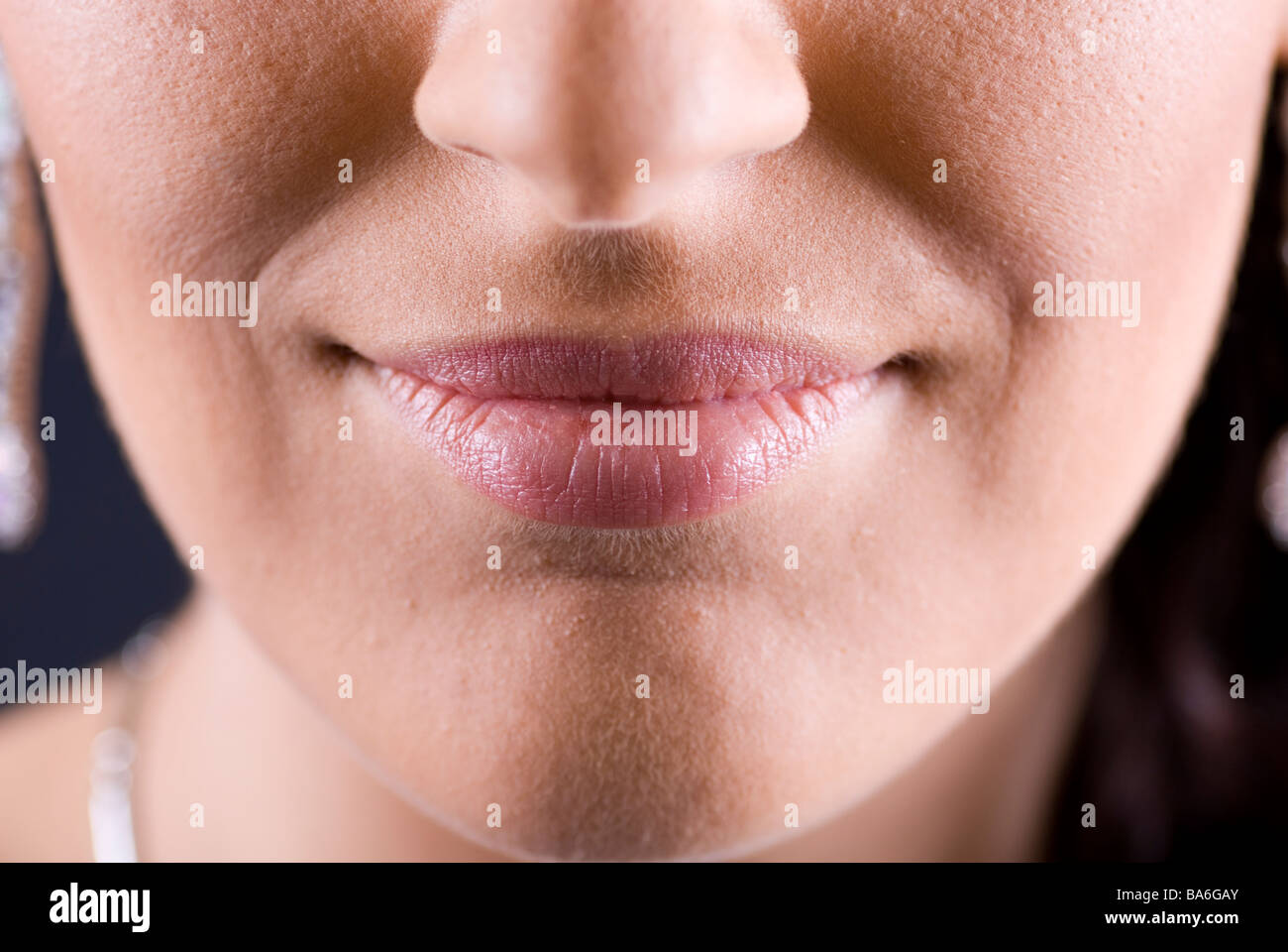 Close up of a woman's smile Stock Photo