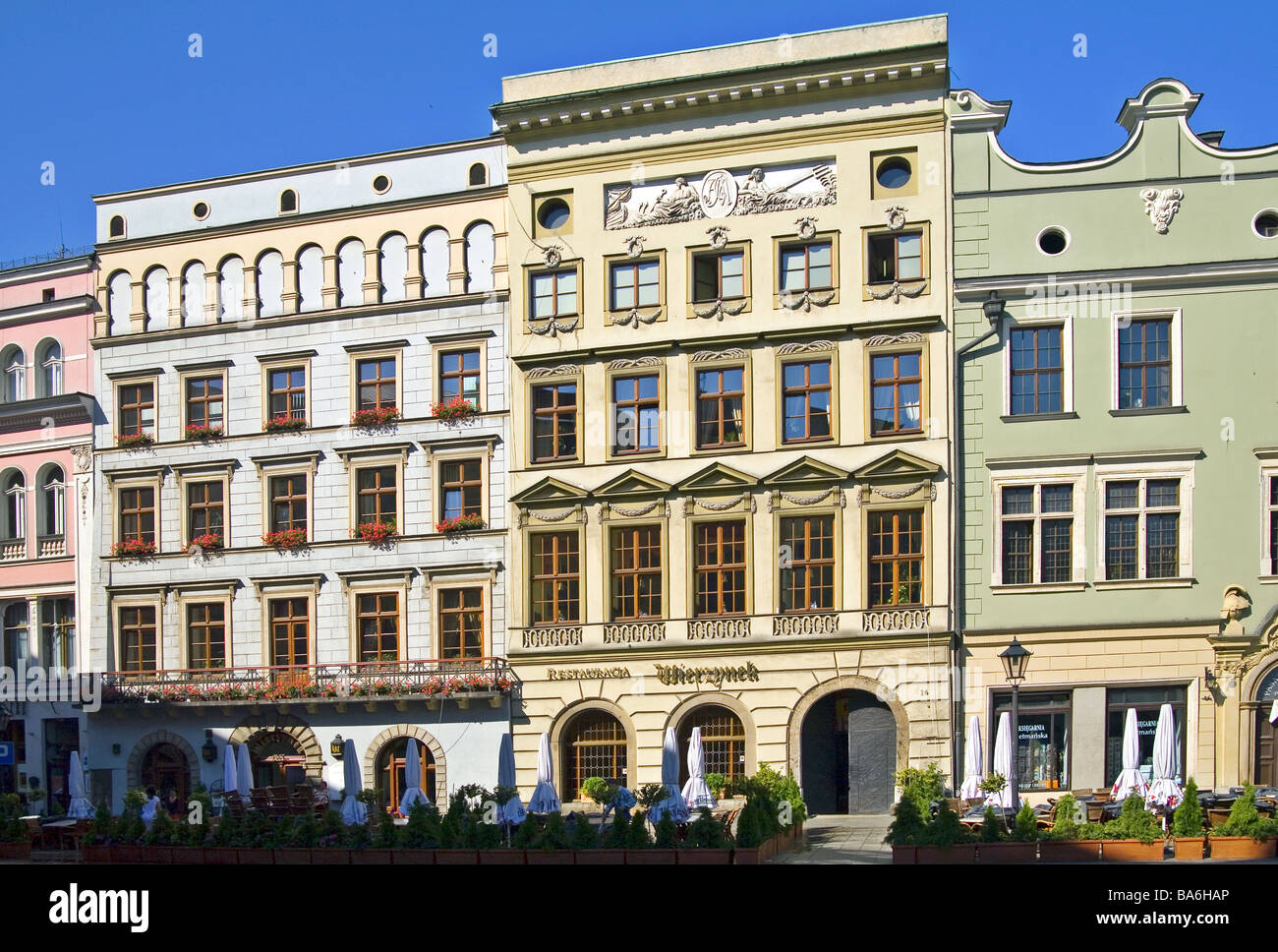 Wierzynek restaurant on the Main Market Cracow Poland Stock Photo