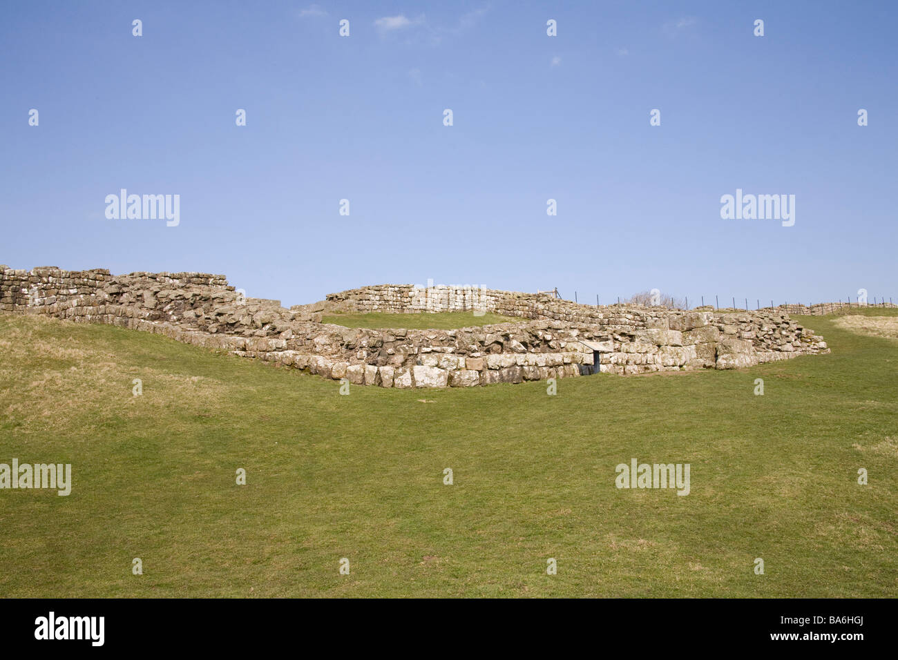 Northumberland England UK March The remains of Cawfields Milecastle on ...