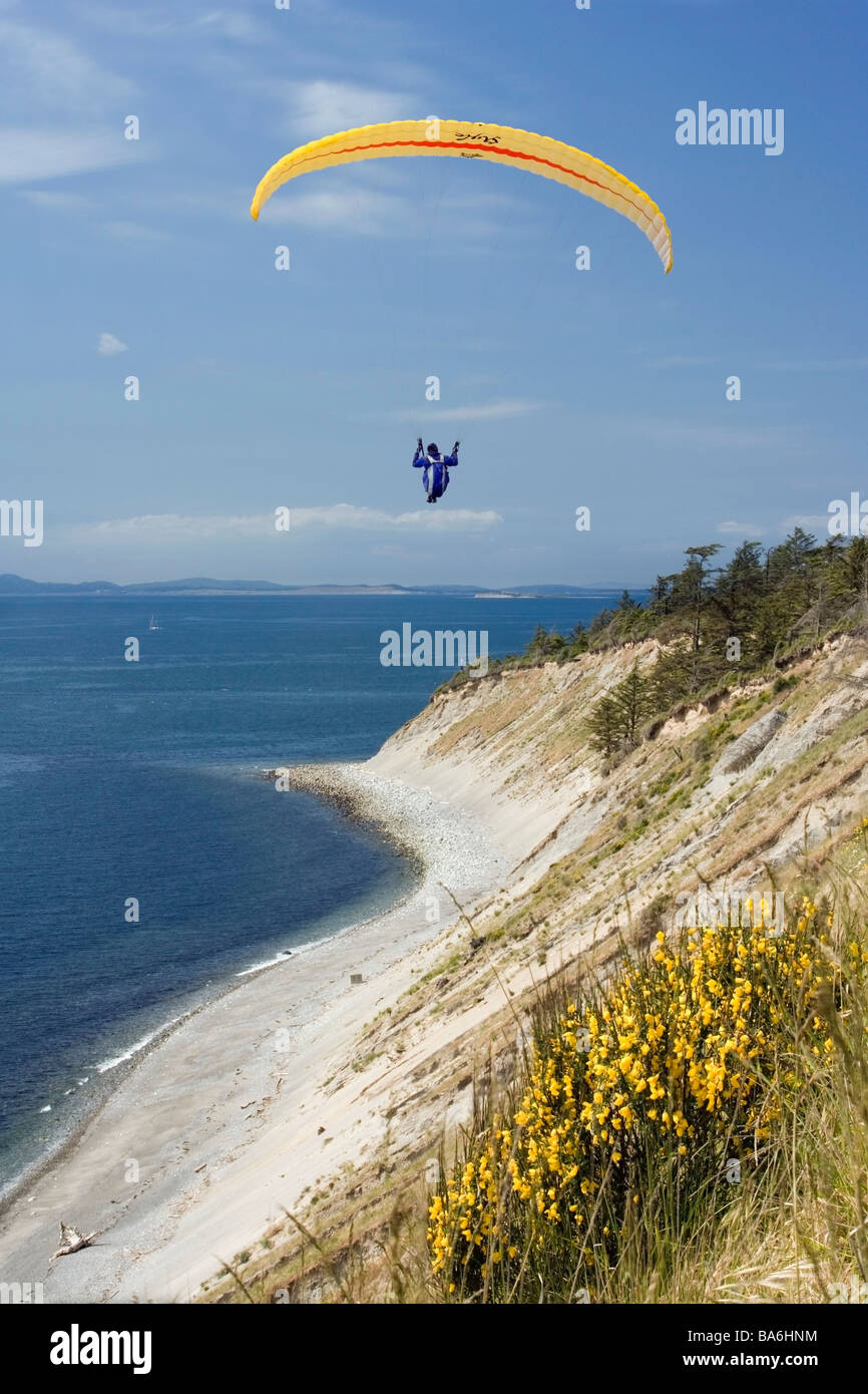 Paraglider - Fort Ebey State Park, Whidbey Island, Washington Stock Photo