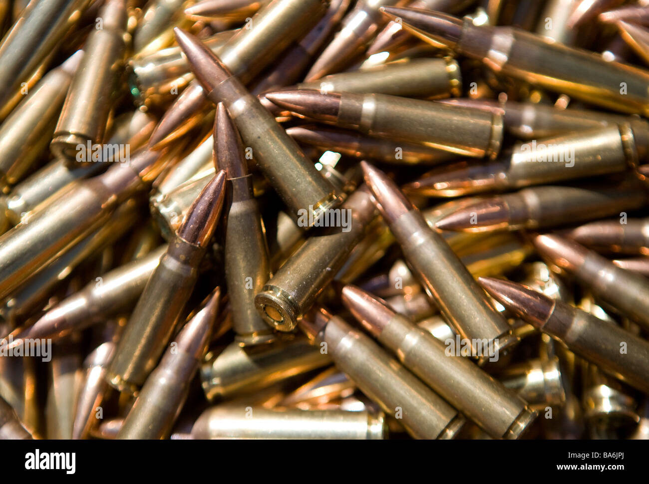 12 April 2009 Frederick Maryland Small caliber rifle ammunition An ammunition shortage has hit the United States Stock Photo
