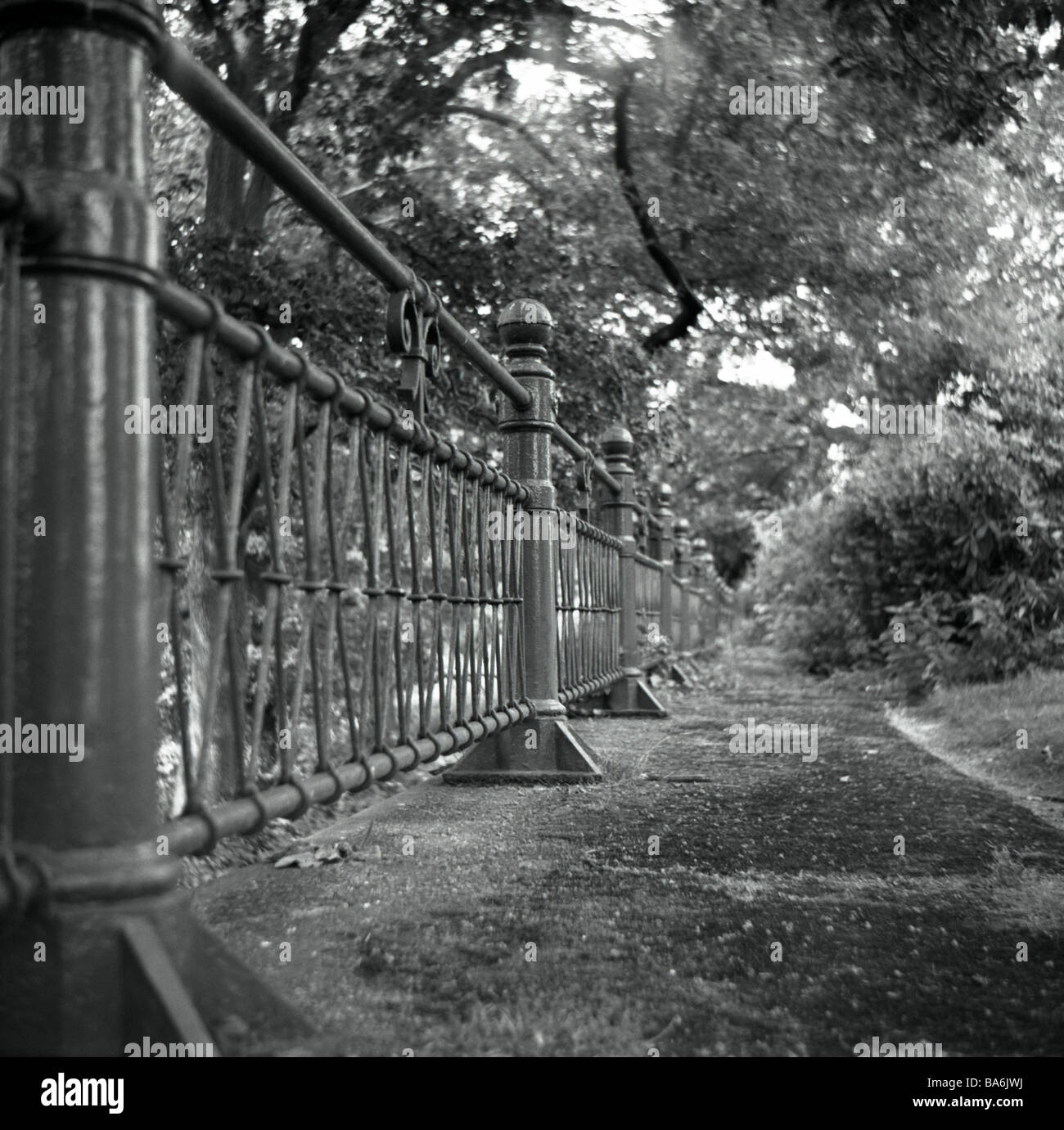 Germany North RhineWestphalia meal villa hills park fence detail s/w