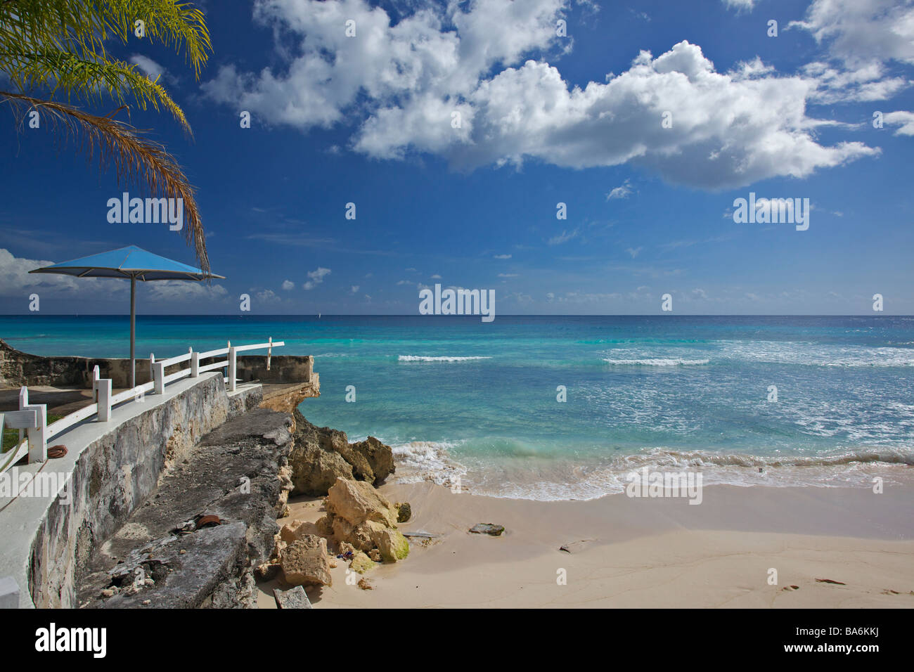 Dover beach at St. Lawrence Gap or "The Gap", Barbados, "West Indies" Stock Photo