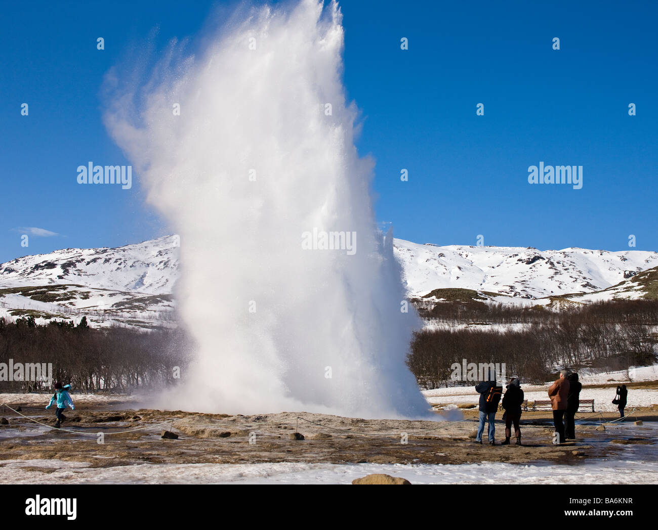 Strokkur geyser erupting Iceland Stock Photo - Alamy